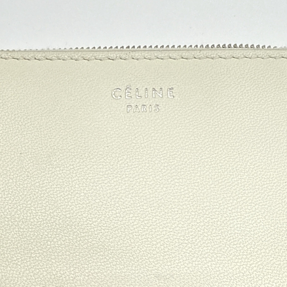 Celine Leather Bicolor Bifold Zip Around Wallet Magenta Cream - Picture 2 of 7
